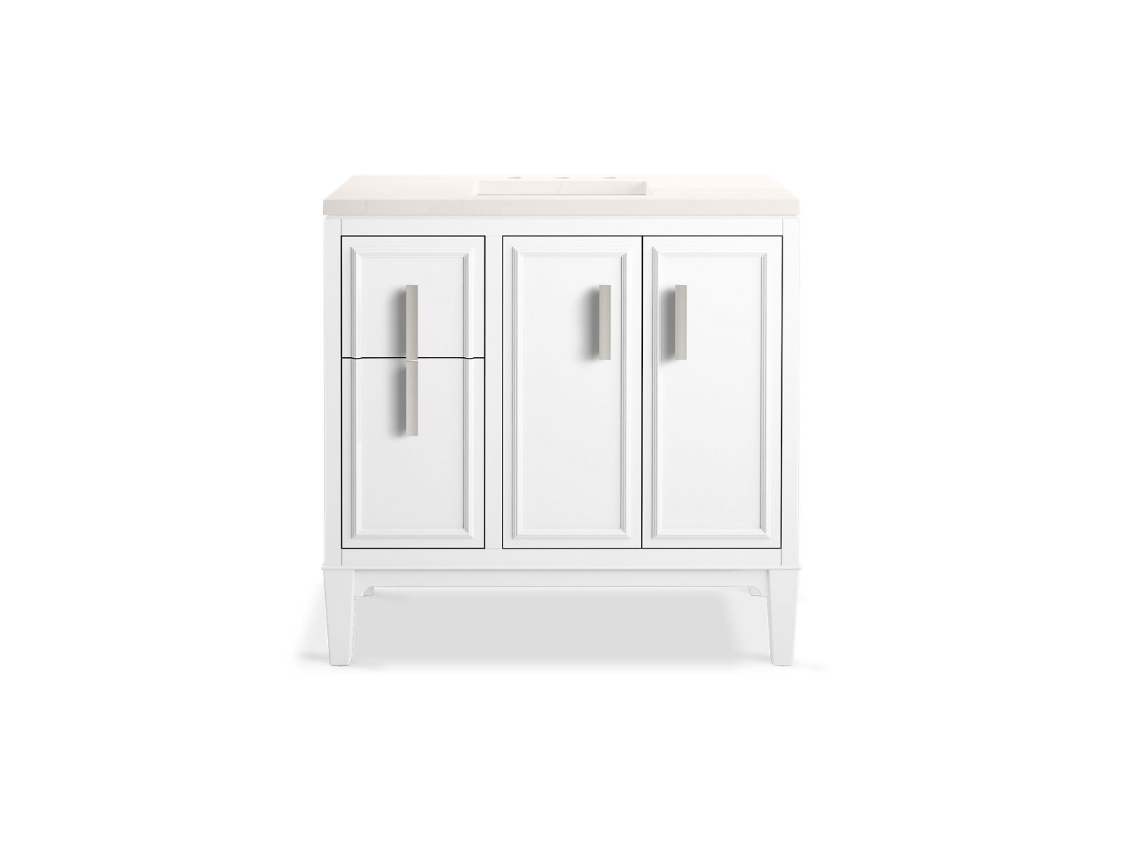KOHLER K-33545-ASB-0 Southerk 36" Bathroom Vanity Cabinet With Sink And Quartz Top - White