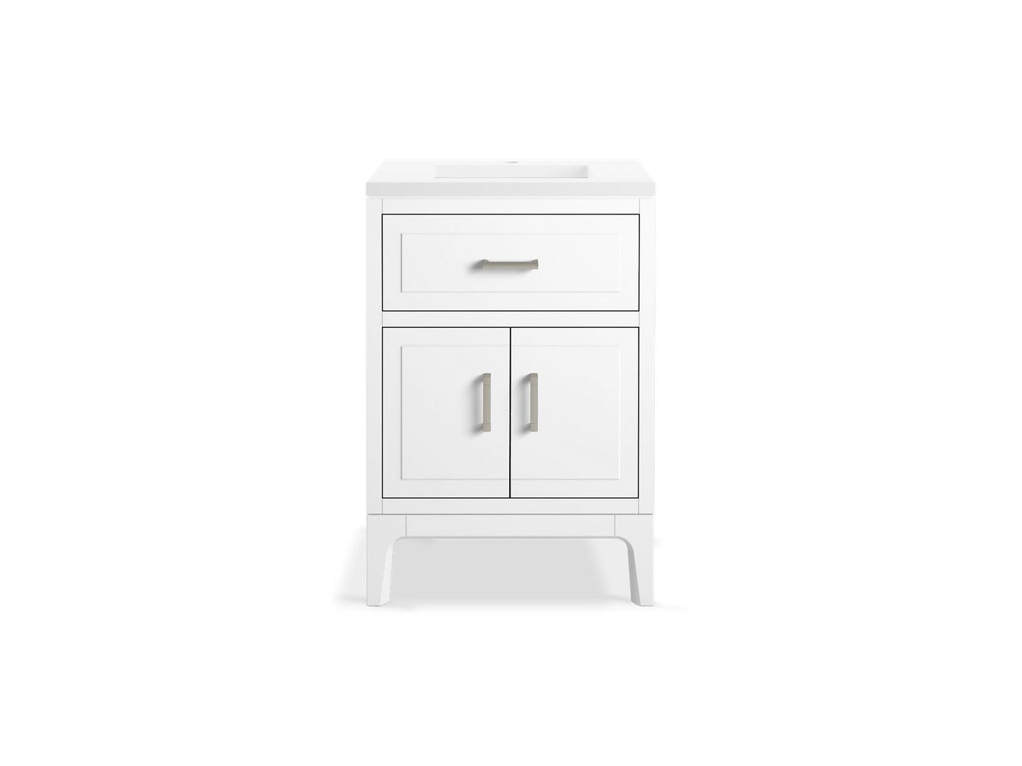 KOHLER K-33551-ASB-0 Seer 24" Bathroom Vanity Cabinet With Sink And Quartz Top In White