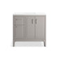 KOHLER K-33553-ASB-1WT Seer 36" Bathroom Vanity Cabinet With Sink And Quartz Top In Mohair Grey