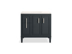 KOHLER K-33545-ASB-0 Southerk 36" Bathroom Vanity Cabinet With Sink And Quartz Top - White