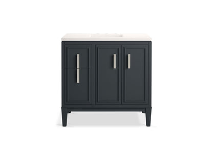 KOHLER K-33545-ASB-0 Southerk 36" bathroom vanity cabinet with sink and quartz top - White