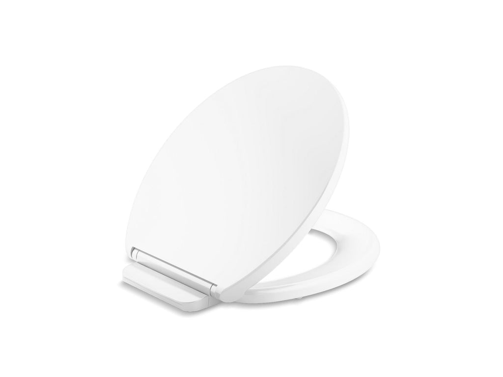 KOHLER K-27332-0 Glissade Readylatch Quiet-Close Round-Front Toilet Seat - White