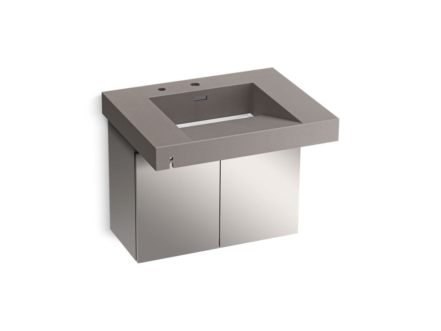 KOHLER K-81029-BSS-KCE Constellation 30" Wall-Mount Lavatory System In Ash Concrete