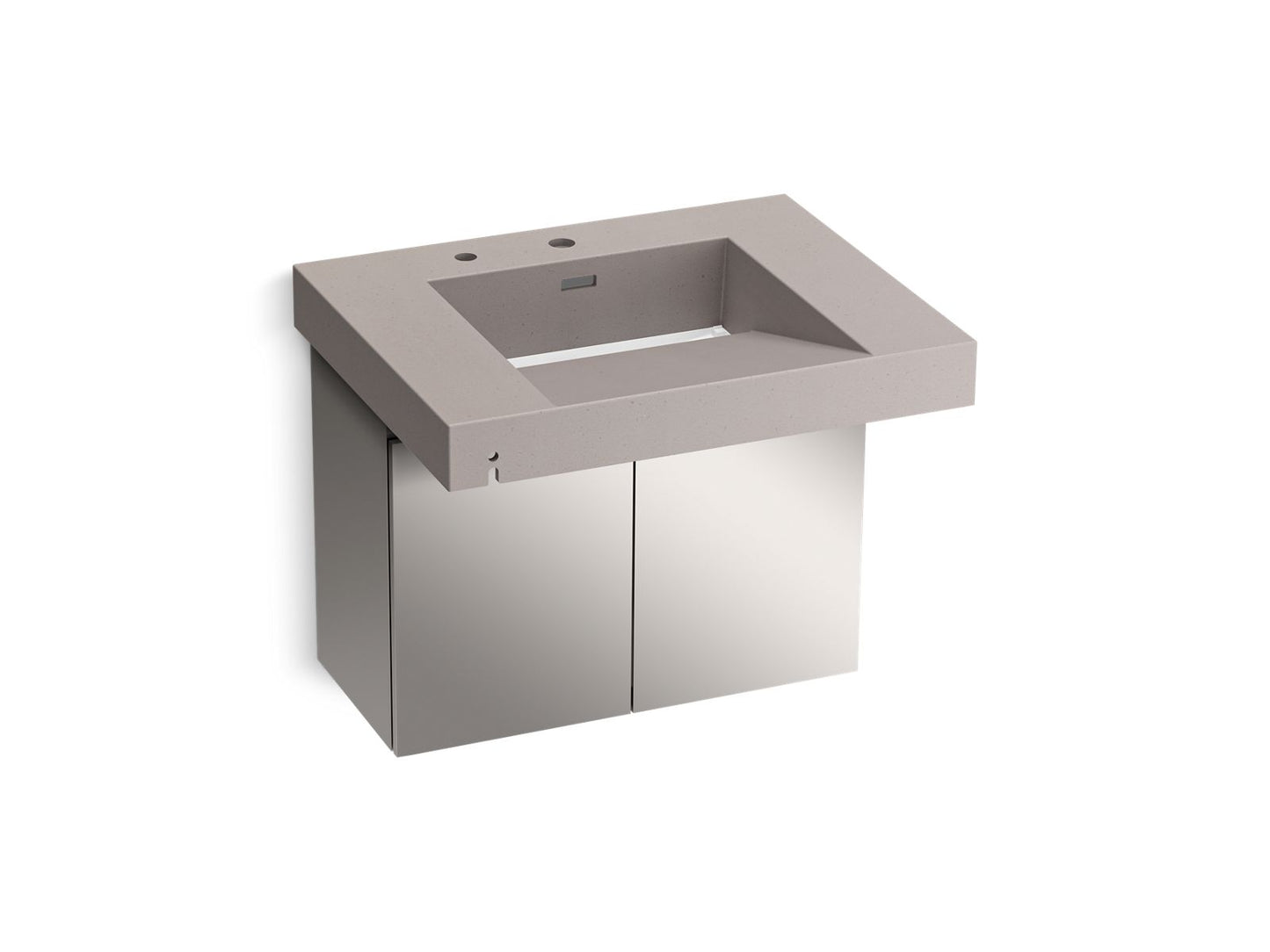 KOHLER K-81029-BSS-KCN Constellation 30" Wall-Mount Lavatory System In Neutral Concrete