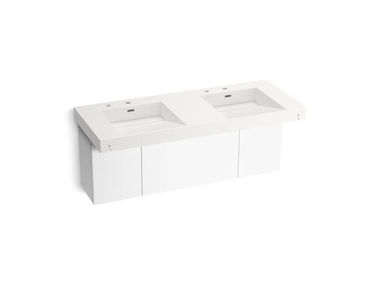 KOHLER K-81030-BPW-KEW Constellation 60" Wall-Mount Basin Lavatory System In Iconic White