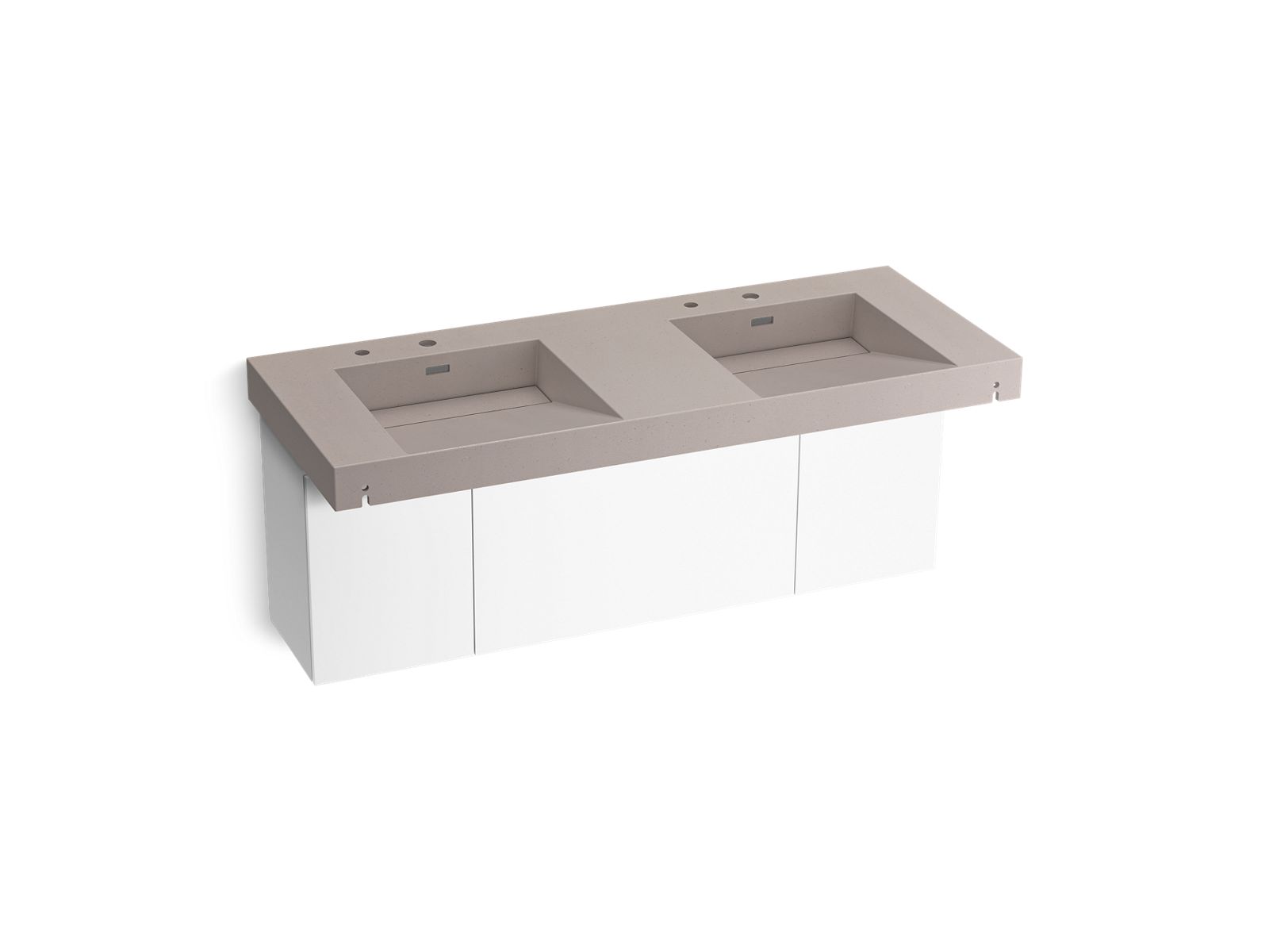 KOHLER Constellation 60" wall-mount basin lavatory system - Neutral Concrete, K-81030-BPW-KCN
