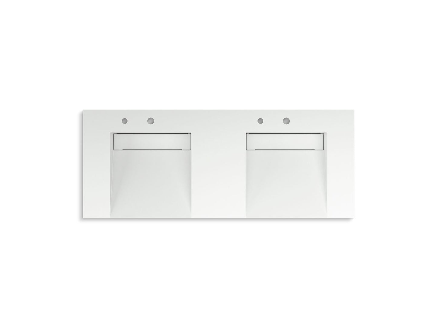 KOHLER K-81030-BSS-KEH Constellation 60" Wall-Mount Basin Lavatory System In Miami White