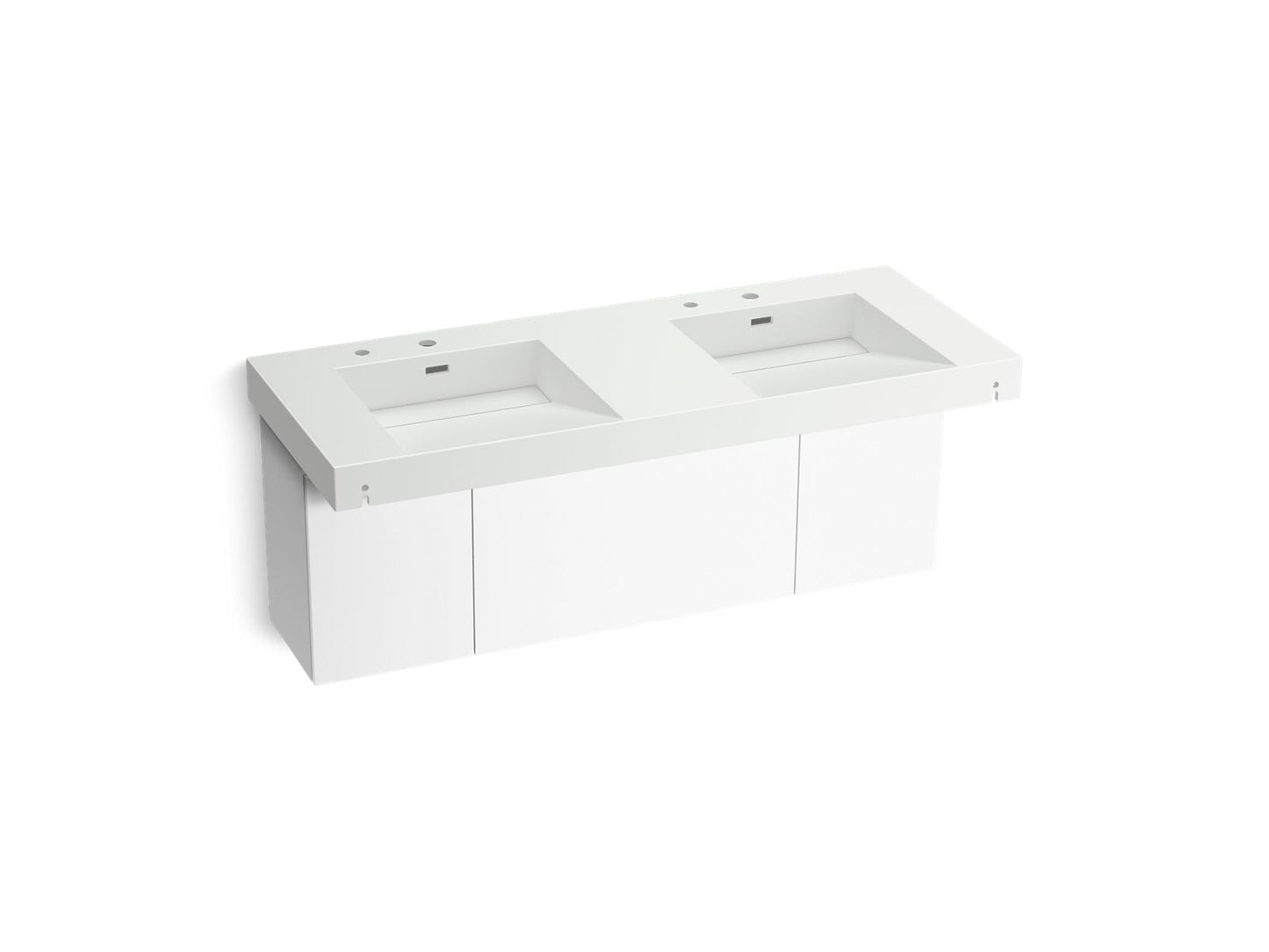 KOHLER K-81030-BPW-KEH Constellation 60" Wall-Mount Basin Lavatory System In Miami White