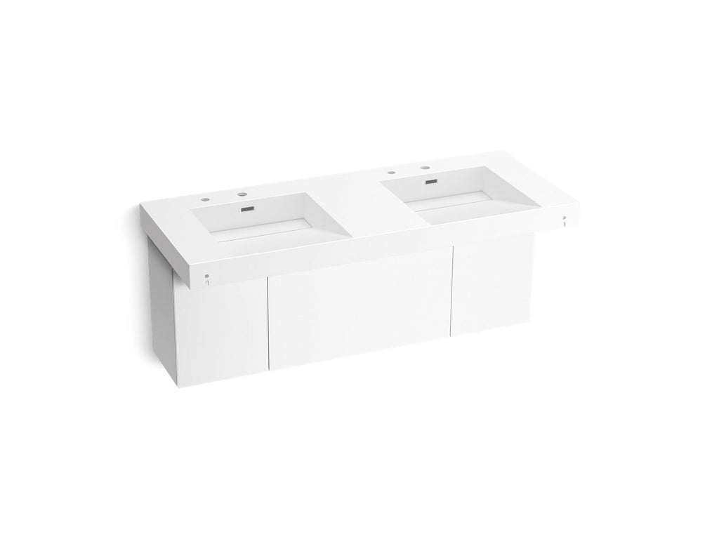 KOHLER K-81030-BPW-KCG Constellation 60" Wall-Mount Basin Lavatory System - Glacier White