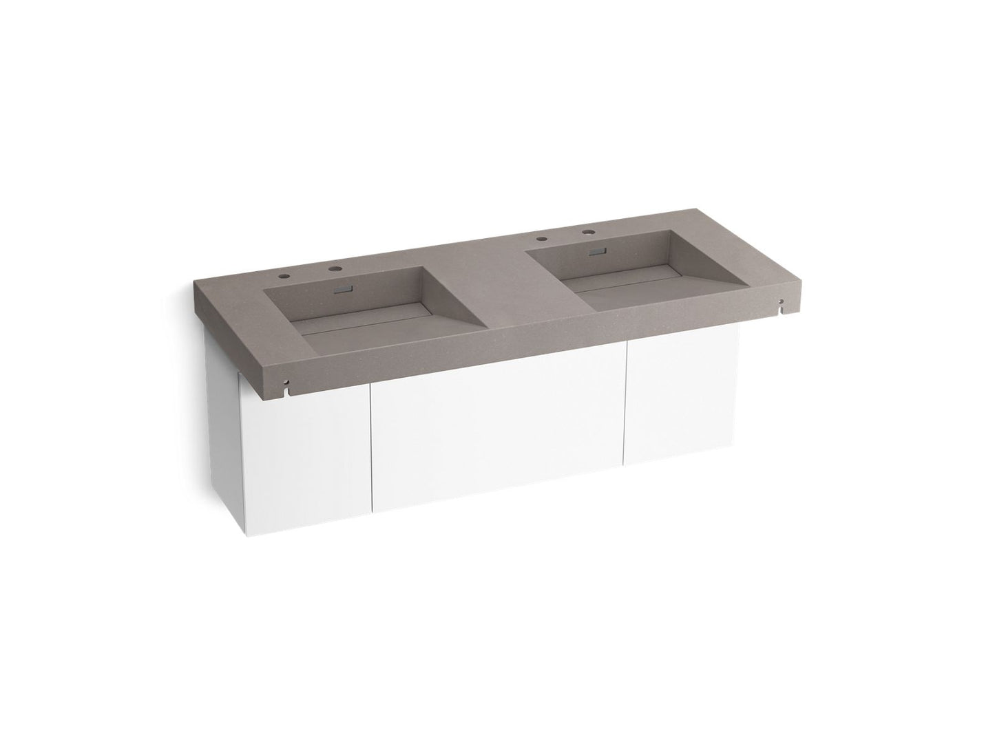 KOHLER K-81030-BPW-KCE Constellation 60" Wall-Mount Basin Lavatory System In Ash Concrete