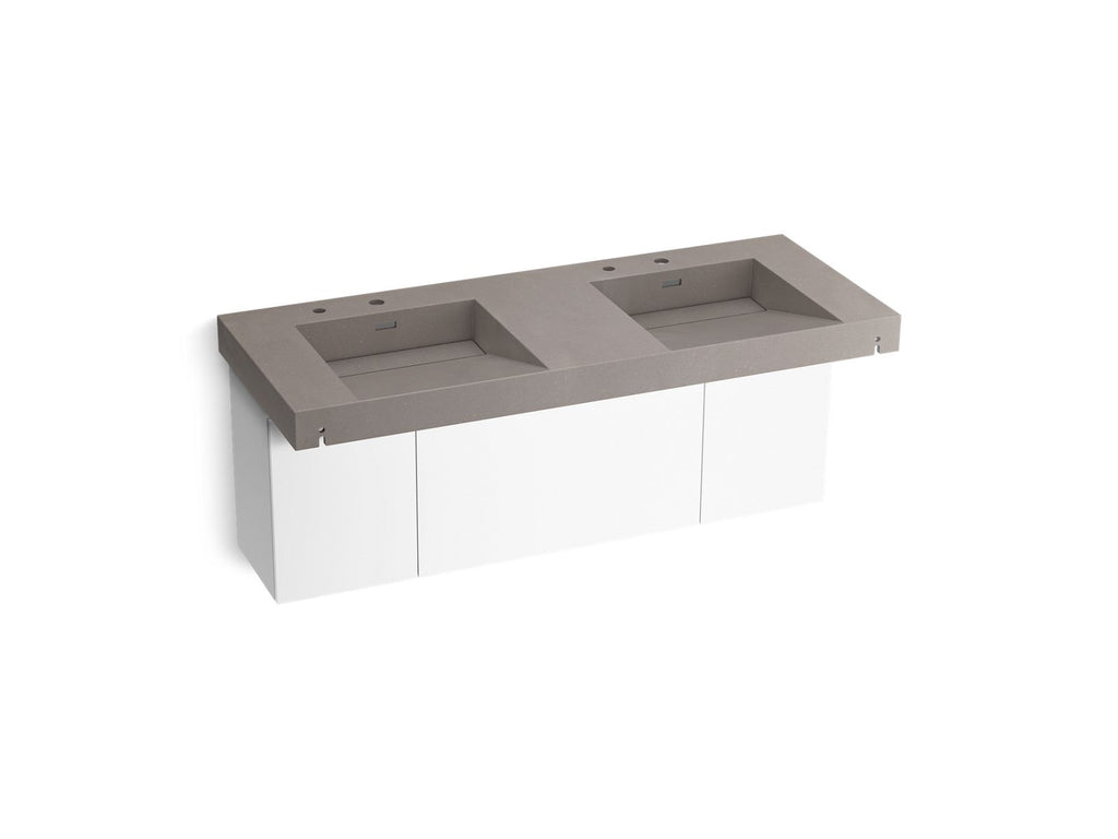 KOHLER K-81030-BPW-KCE Constellation 60" Wall-Mount Basin Lavatory System - Ash Concrete