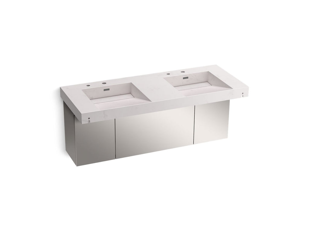 KOHLER K-81030-BSS-KCE Constellation 60" Wall-Mount Basin Lavatory System - Ash Concrete
