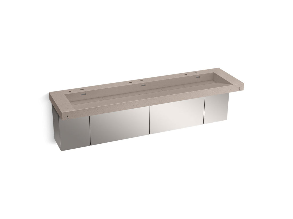KOHLER K-81033-BSS-KCC Constellation 90" Wall-Mount Trough Lavatory System - Canvas