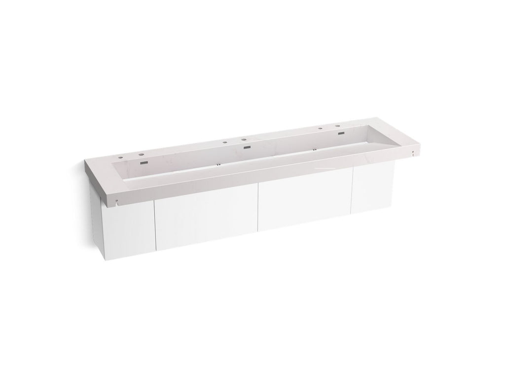 KOHLER K-81033-BPW-KEB Constellation 90" Wall-Mount Trough Lavatory System - Et Bianco Cal