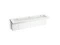 KOHLER K-81033-BPW-KEH Constellation 90" Wall-Mount Trough Lavatory System - Miami White