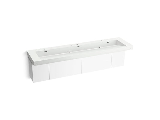 KOHLER K-81033-BPW-KEH Constellation 90" wall-mount trough lavatory system - Miami White