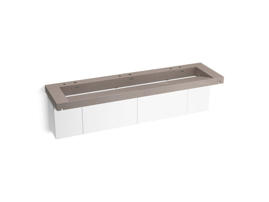 KOHLER K-81033-BPW-KCT Constellation 90" Wall-Mount Trough Lavatory System In Concrete