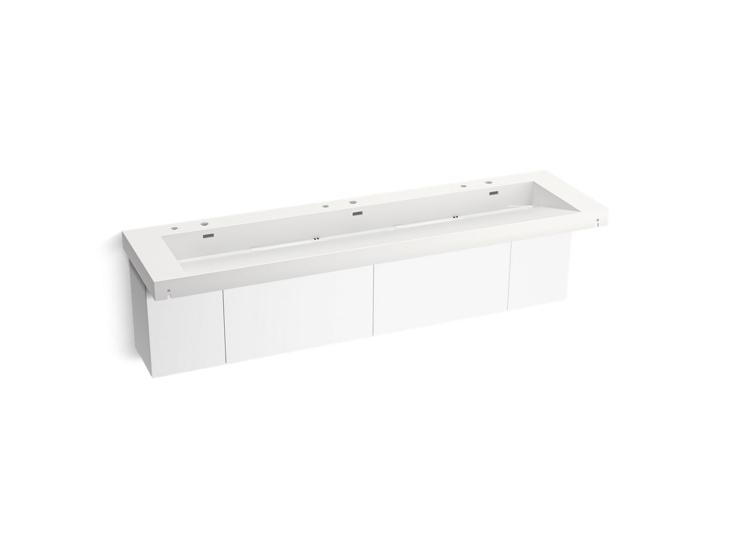 KOHLER K-81033-BPW-KEW Constellation 90" Wall-Mount Trough Lavatory System In Iconic White