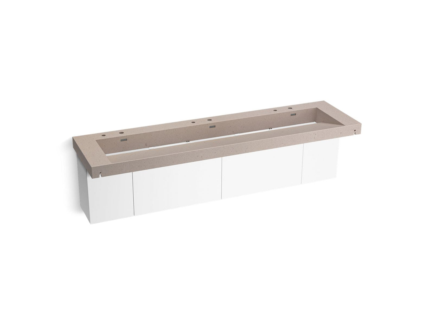 KOHLER K-81033-BPW-KCC Constellation 90" Wall-Mount Trough Lavatory System In Canvas