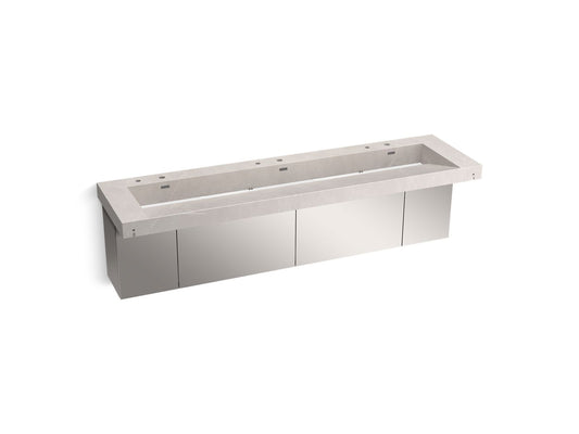 KOHLER K-81033-BSS-KED Constellation 90" Wall-Mount Trough Lavatory System In DesertSilver