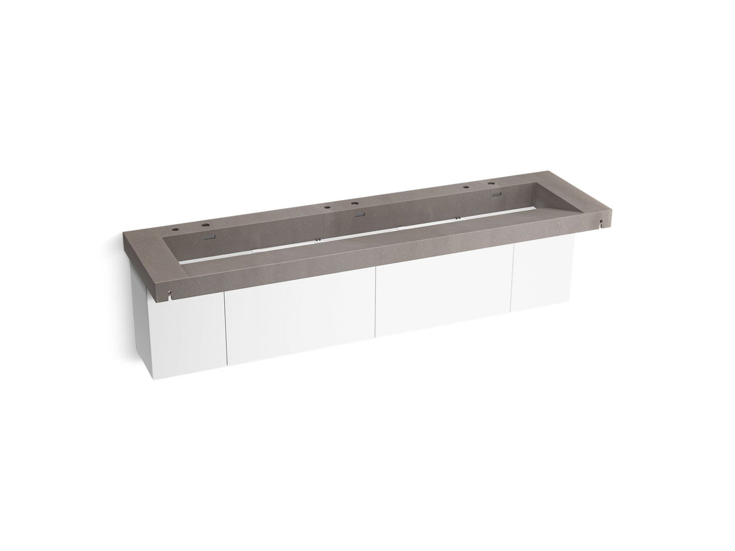 KOHLER K-81033-BPW-KCE Constellation 90" Wall-Mount Trough Lavatory System In Ash Concrete