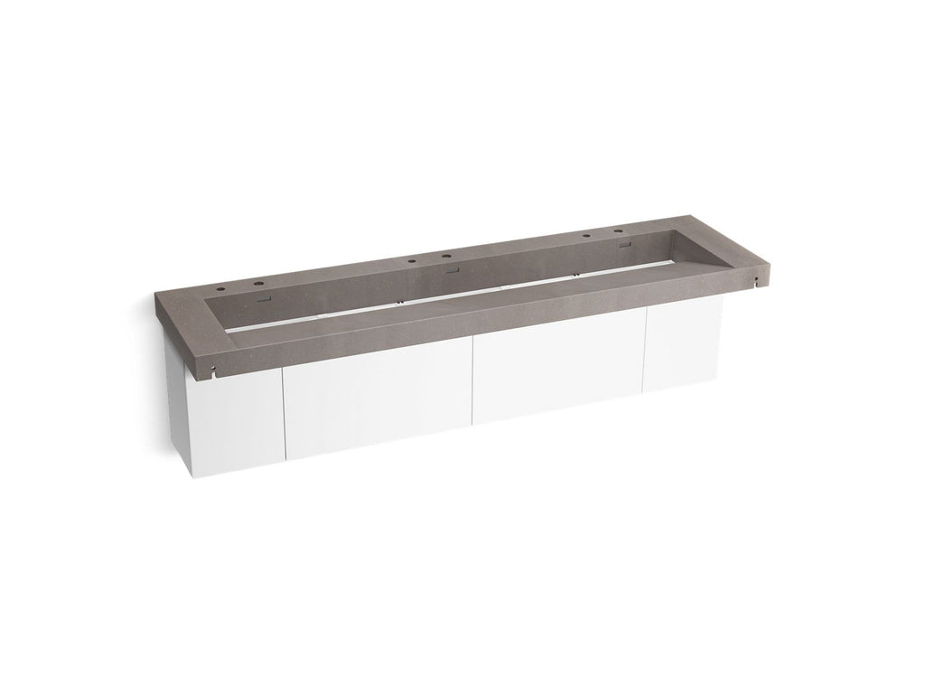 KOHLER K-81033-BPW-KCE Constellation 90" Wall-Mount Trough Lavatory System - Ash Concrete