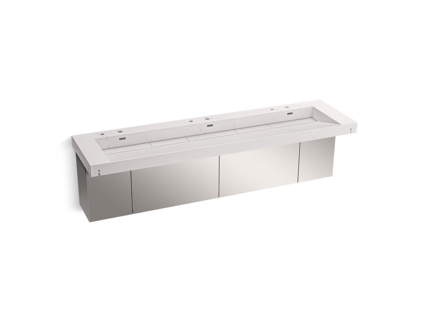 KOHLER K-81033-BSS-KES Constellation 90" Wall-Mount Trough Lavatory System In Et Statuario