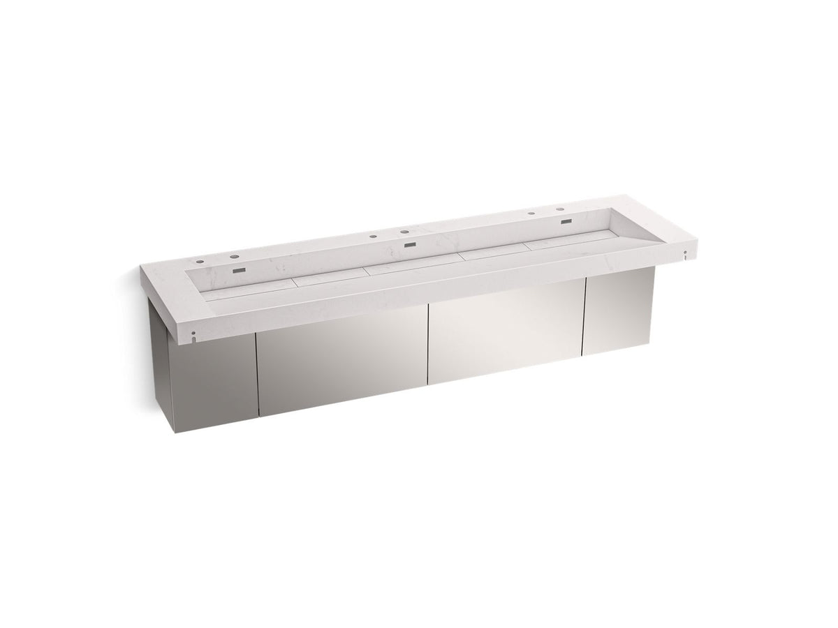 KOHLER K-81033-BSS-KES Constellation 90" Wall-Mount Trough Lavatory System - Et Statuario