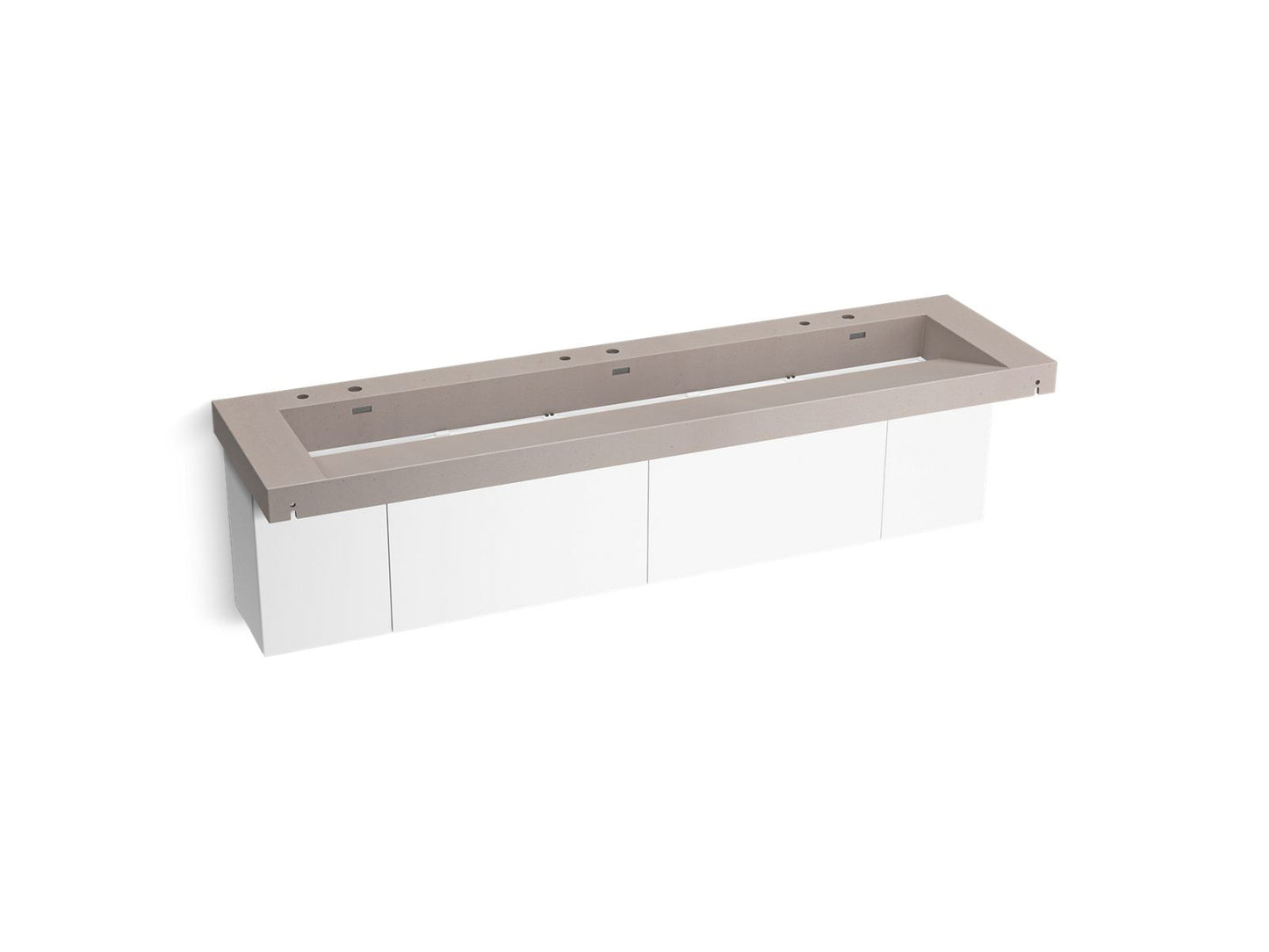 KOHLER K-81033-BPW-KCN Constellation 90" Wall-Mount Trough Lavatory System In Neutral Concrete