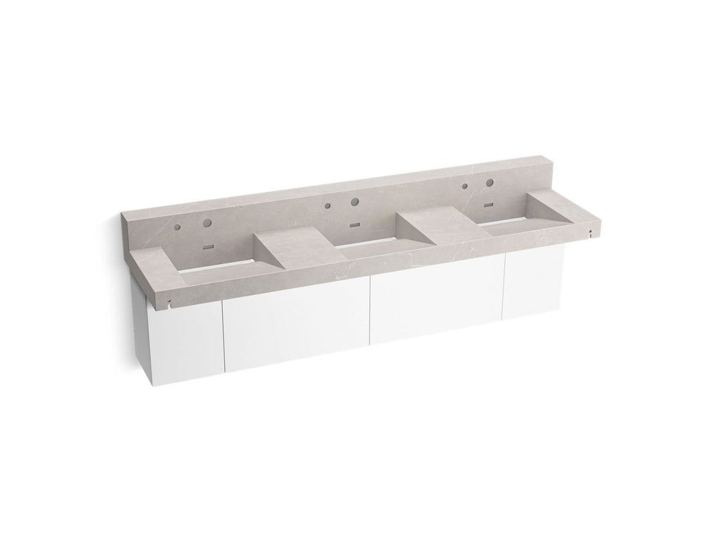 KOHLER K-81026-BPW-KED Constellation 90" Wall-Mount Basin Lavatory System With Backsplash - Desertsilver