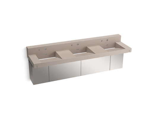 KOHLER K-81026-BSS-KCC Constellation 90" wall-mount basin lavatory system with backsplash - Canvas