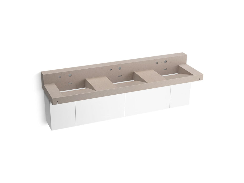 KOHLER K-81026-BPW-KCC Constellation 90" Wall-Mount Basin Lavatory System With Backsplash - Canvas