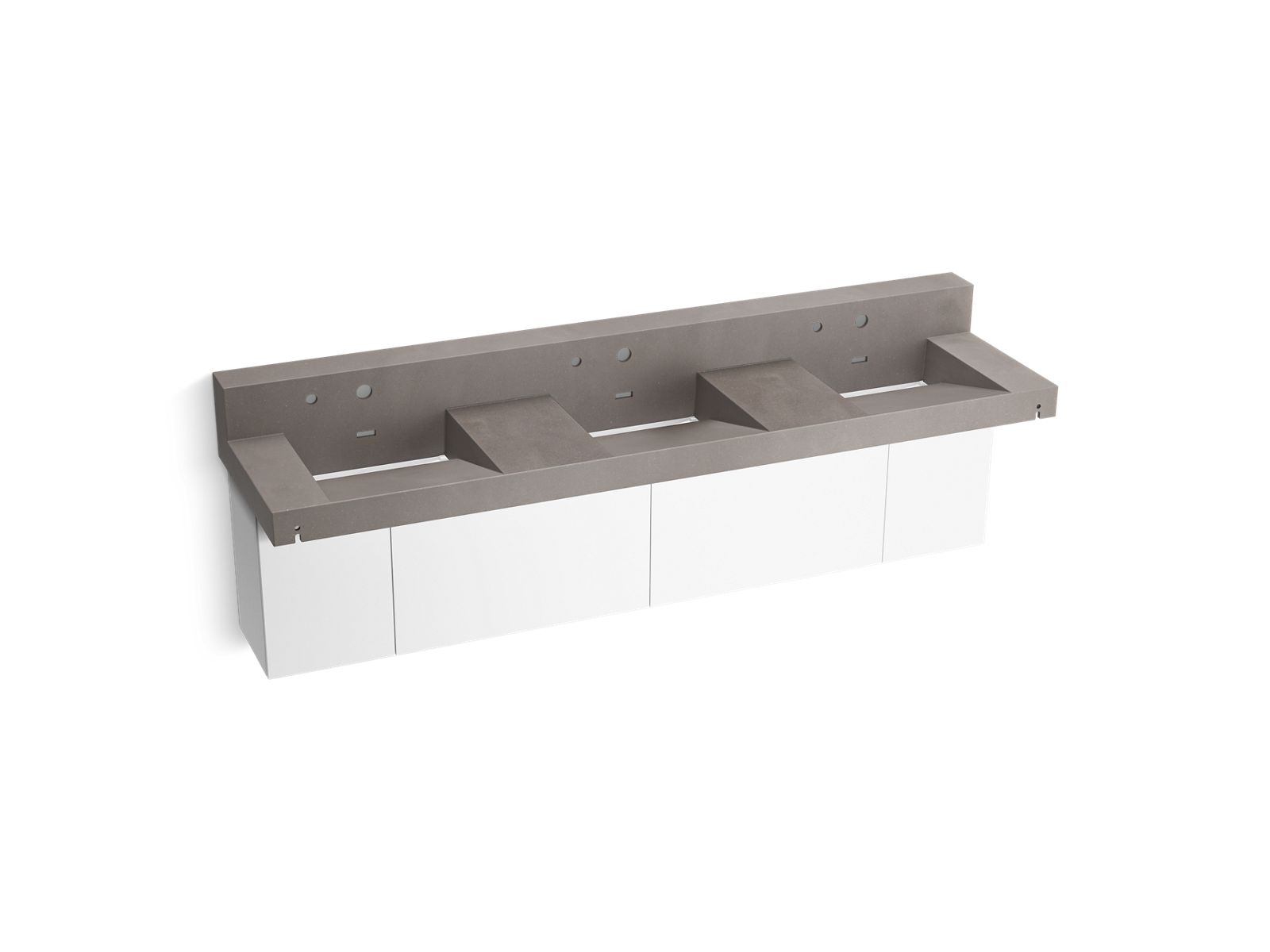 KOHLER K-81026-BPW-KCE Constellation 90" Wall-Mount Basin Lavatory System With Backsplash - Ash Concrete