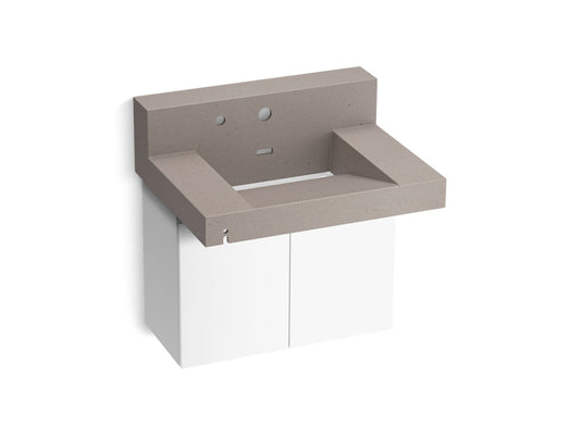 KOHLER K-81024-BPW-KCT Constellation 30" Wall-Mount Lavatory System With Backsplash In Concrete