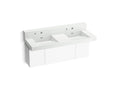 KOHLER K-81025-BPW-KEH Constellation 60" Wall-Mount Basin Lavatory System With Backsplash - Miami White