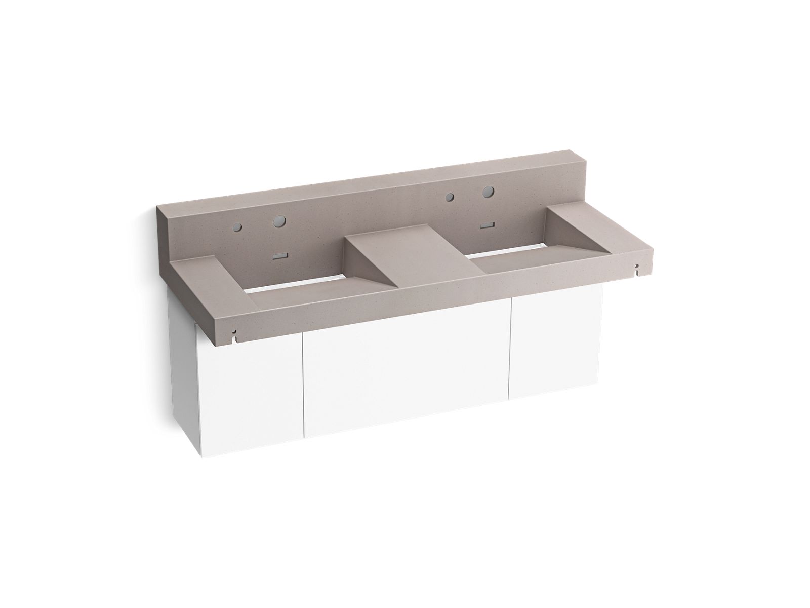 KOHLER K-81025-BPW-KCN Constellation 60" Wall-Mount Basin Lavatory System With Backsplash - Neutral Concrete