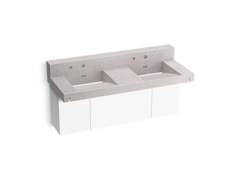 KOHLER K-81025-BPW-KED Constellation 60" Wall-Mount Basin Lavatory System With Backsplash - Desertsilver