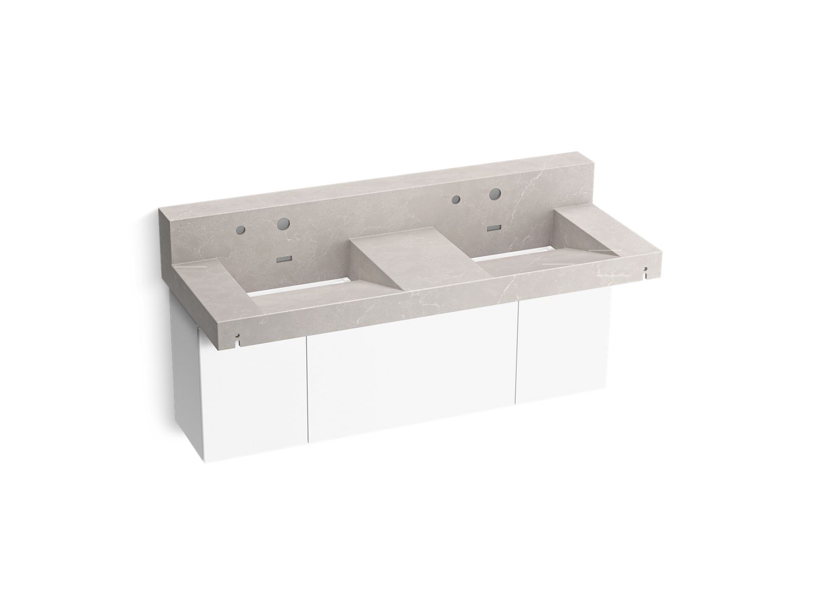 KOHLER K-81025-BPW-KED Constellation 60" Wall-Mount Basin Lavatory System With Backsplash - Desertsilver