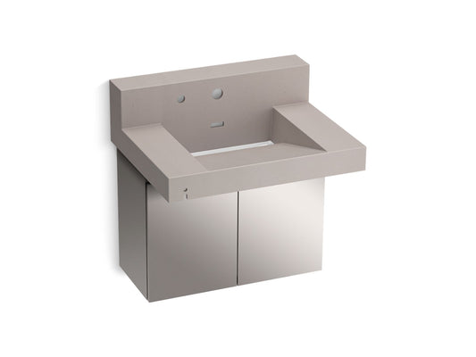 KOHLER K-81024-BSS-KCN Constellation 30" Wall-Mount Lavatory System With Backsplash In Neutral Concrete