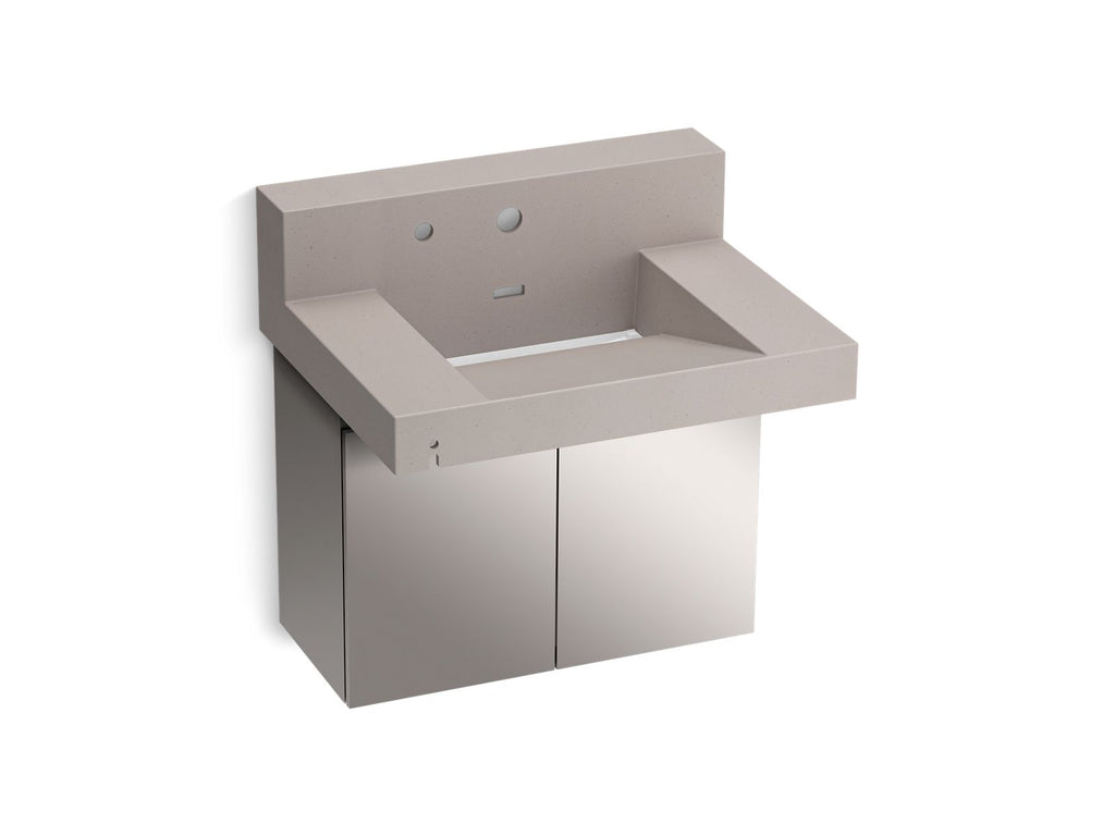 KOHLER K-81024-BSS-KCN Constellation 30" Wall-Mount Lavatory System With Backsplash - Neutral Concrete