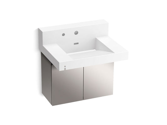 KOHLER K-81024-BSS-KCG Constellation 30" Wall-Mount Lavatory System With Backsplash In Glacier White