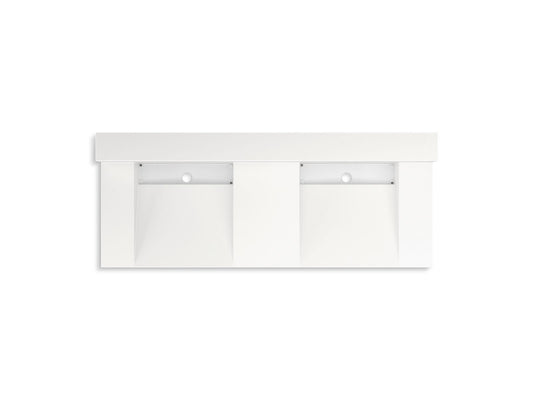 KOHLER K-81025-BSS-KEW Constellation 60" Wall-Mount Basin Lavatory System With Backsplash In Iconic White