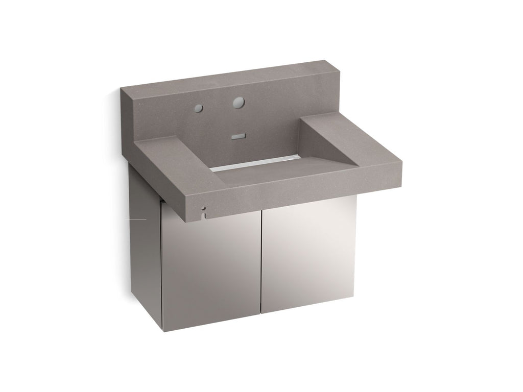 KOHLER K-81024-BSS-KCE Constellation 30" Wall-Mount Lavatory System With Backsplash - Ash Concrete