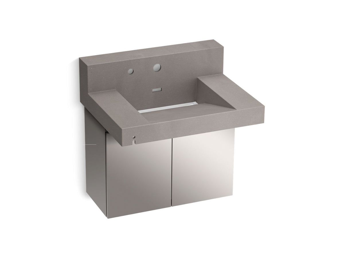 KOHLER K-81024-BSS-KCE Constellation 30" Wall-Mount Lavatory System With Backsplash - Ash Concrete