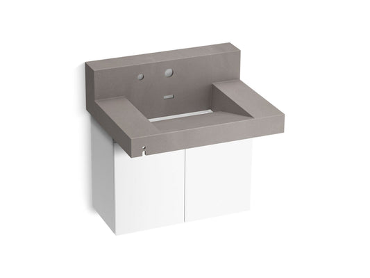 KOHLER K-81024-BPW-KCE Constellation 30" Wall-Mount Lavatory System With Backsplash In Ash Concrete