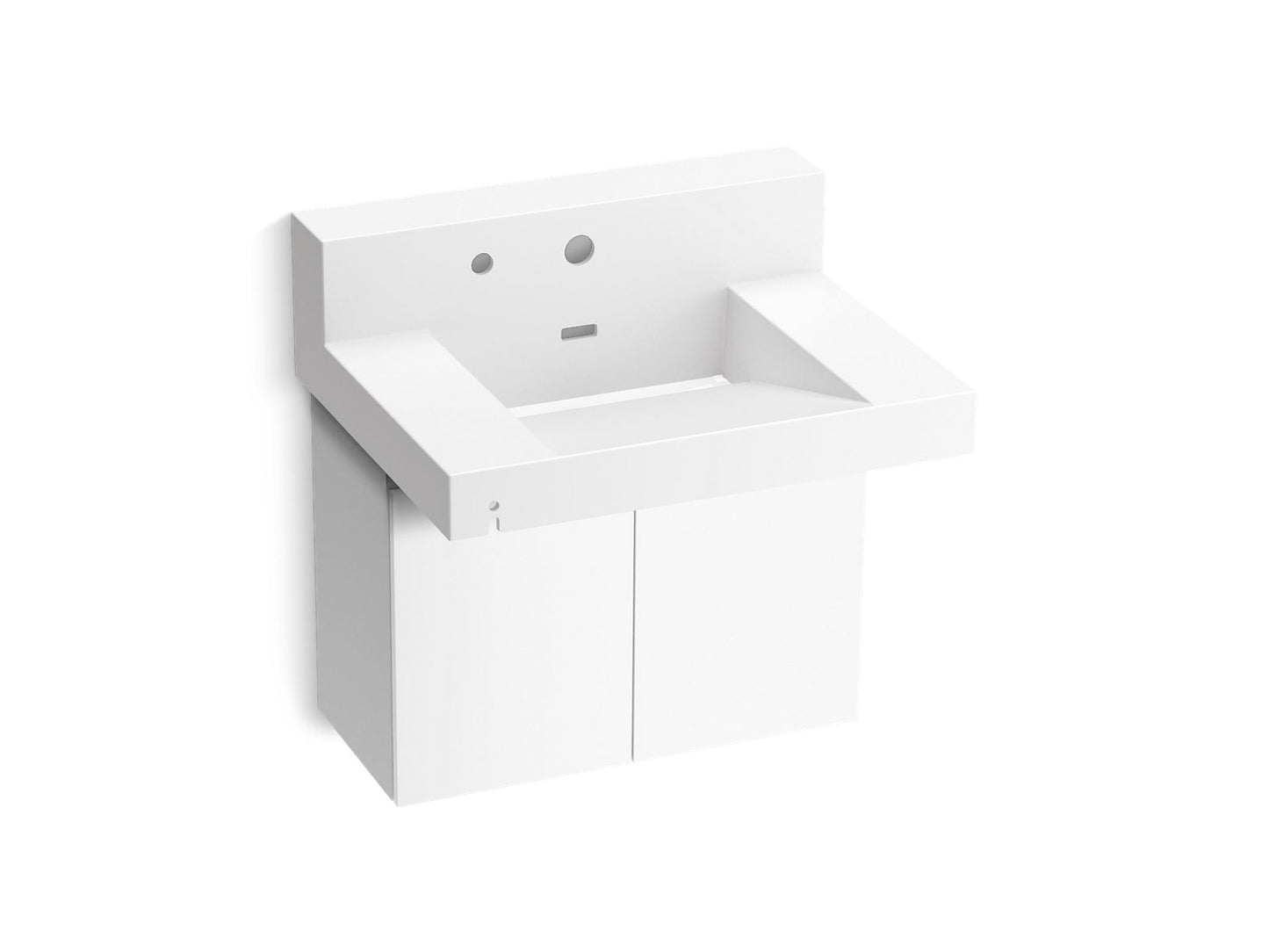 KOHLER K-81024-BPW-KCG Constellation 30" Wall-Mount Lavatory System With Backsplash In Glacier White