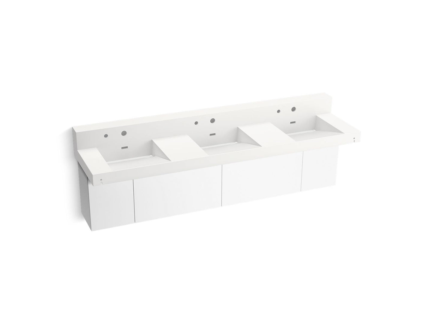 KOHLER K-81026-BPW-KEW Constellation 90" Wall-Mount Basin Lavatory System With Backsplash In Iconic White