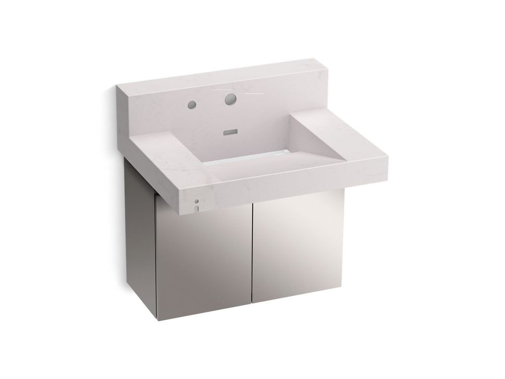 KOHLER K-81024-BSS-KCE Constellation 30" Wall-Mount Lavatory System With Backsplash - Ash Concrete