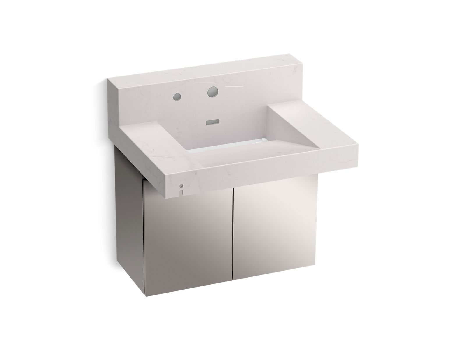 KOHLER K-81024-BSS-KES Constellation 30" Wall-Mount Lavatory System With Backsplash - Et Statuario