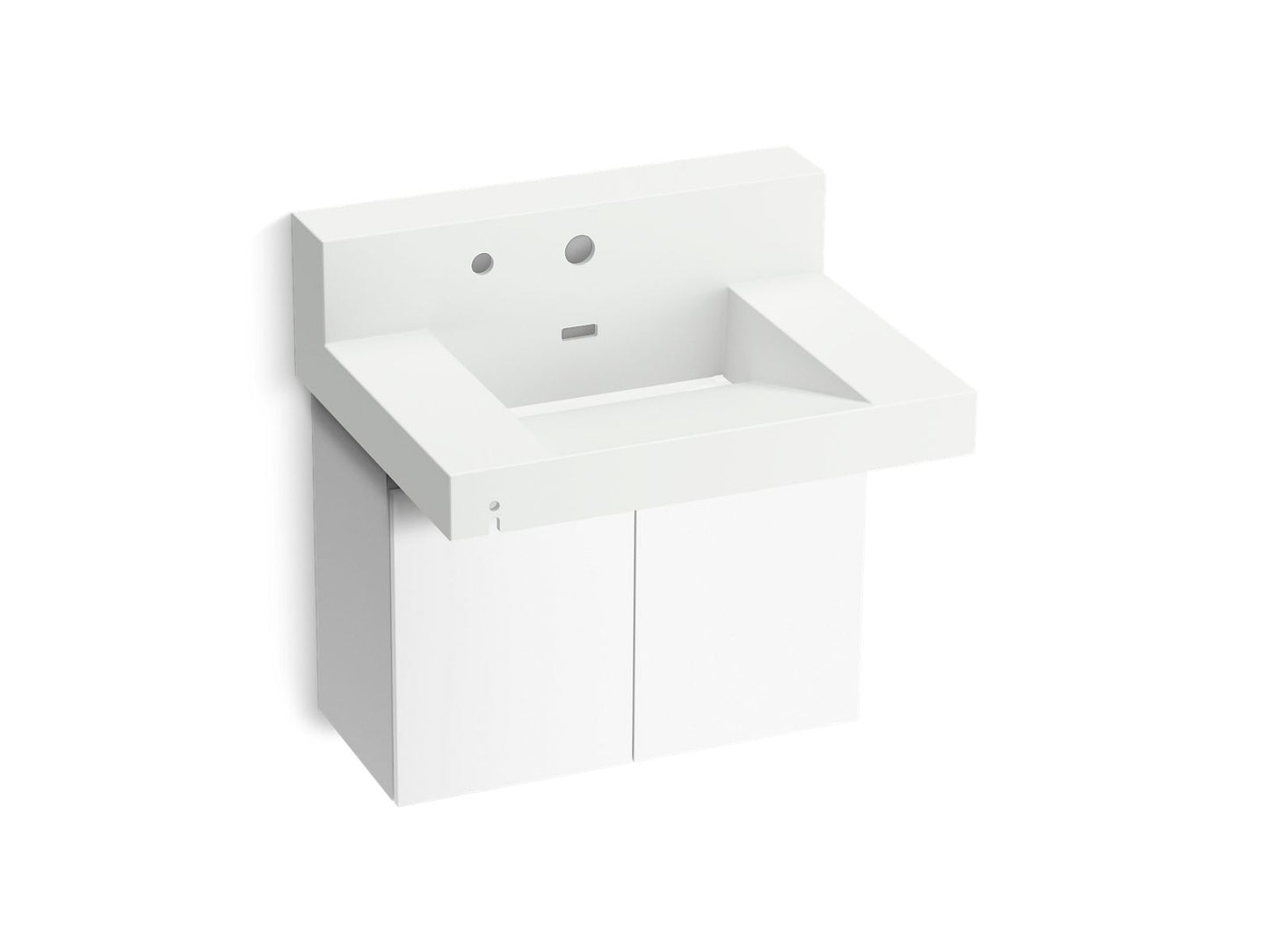 KOHLER K-81024-BPW-KEH Constellation 30" Wall-Mount Lavatory System With Backsplash In Miami White